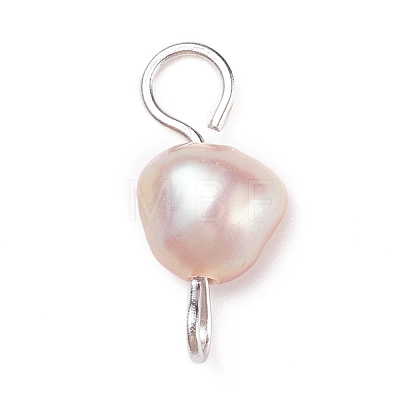 Natural Freshwater Pearl Connector Charms PALLOY-JF01404-01-1
