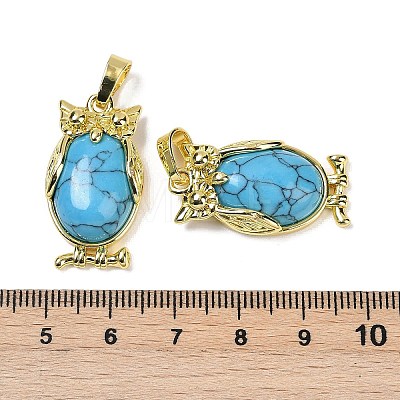 Synthetic Turquoise Pendant KK-F887-02G-12-1