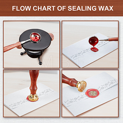 Brass Wax Seal Stamp with Handle AJEW-WH0184-1013-1