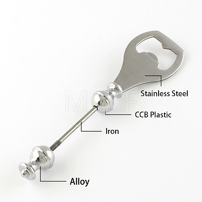 Bottle Opener Stainless Steel DIY Tableware Findings PALLOY-J697-05-1