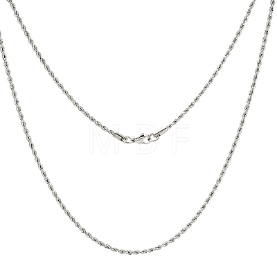 Tarnish Resistant 304 Stainless Steel Necklaces Unisex Rope Chain Necklaces NJEW-507L-10D-1