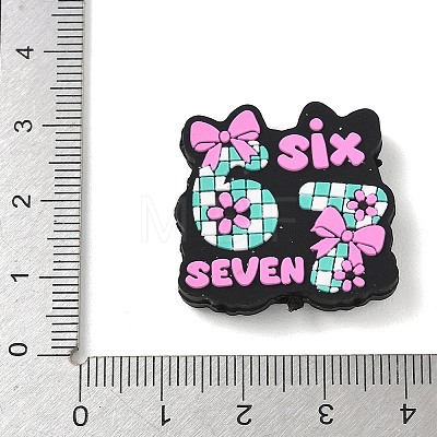 Number 6 7 Theme Cartoon Silicone Beads SIL-E013-02D-1
