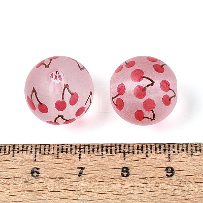 Transparent Frosted Acrylic Beads FACR-T008-03D-1