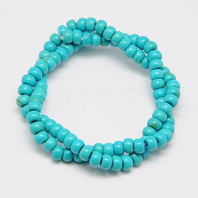 Synthetic Turquoise Beads Strands TURQ-G109-5x3mm-10-1