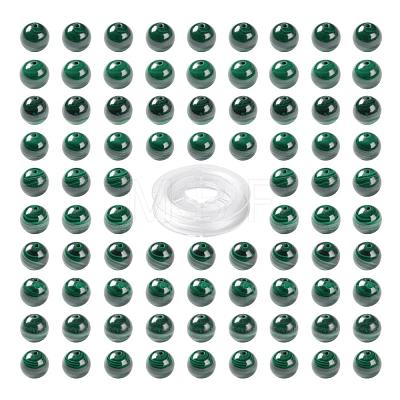 100Pcs 8mm Natural Malachite Round Beads DIY-LS0002-33-1