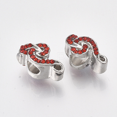 Platinum Plated Alloy European Beads MPDL-S067-02-1