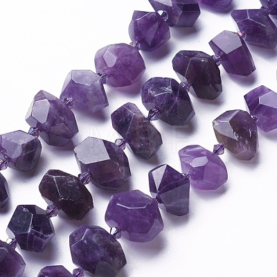 Natural Amethyst Beads Strands G-P434-10A-1