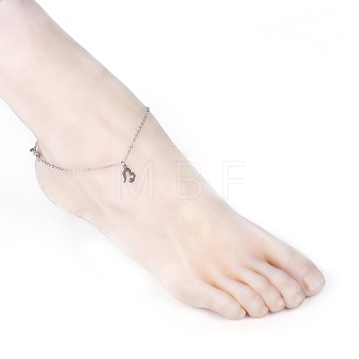 Soldered Brass Cable Chains Anklets AJEW-AN00274-1