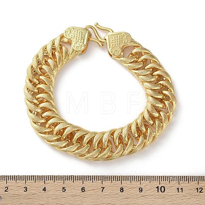 Brass Cuban Chain Bracelets for Women Men BJEW-R016-01G-02-1