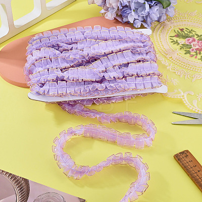 10M Double Layer Polyester Lace Ribbon OCOR-TA0004-14I-1
