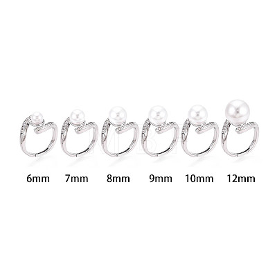 Brass Micro Pave Cubic Zirconia Cup Peg Ring Settings KK-B166-04P-1