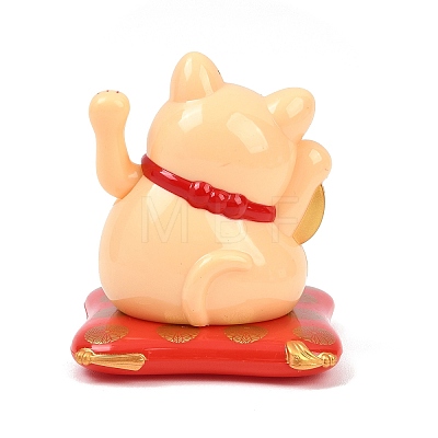 ABS Plastic Solar Powered Maneki-neko Figurines DJEW-B017-01A-02-1