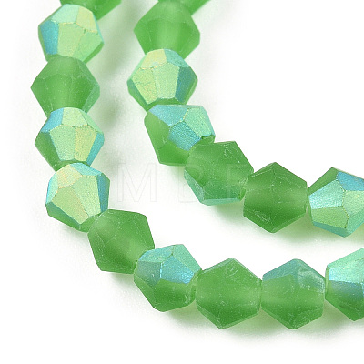 Imitate Austrian Crystal Bicone Frosted Glass Beads Strands GLAA-F029-TM4mm-A03-1