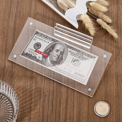 3 Sets Transparent Acrylic Currency Display Frames ODIS-CA0001-14-1