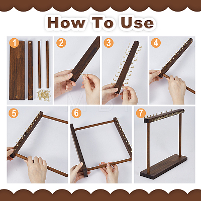 2Pcs Wood Necklace Organizer Display Stands NDIS-WH0016-15A-01-1
