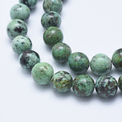 Natural African Turquoise(Jasper) Beads Strands G-E444-47-10mm-1