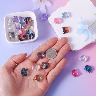 50Pcs 10 Colors Glass Beads GLAA-FS0001-26-1