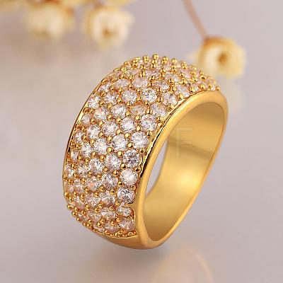 Classic Brass Cubic Zirconia Wide Band Rings for Women RJEW-BB08100-7G-1
