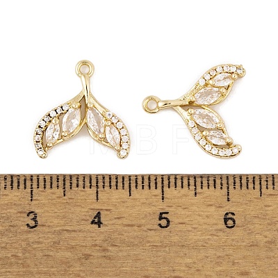 Brass Micro Pave Clear Cubic Zirconia Charms KK-L212-22G-1