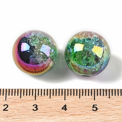 UV Plating Opaque Crackle Two-tone Acrylic Beads MACR-C032-01A-1