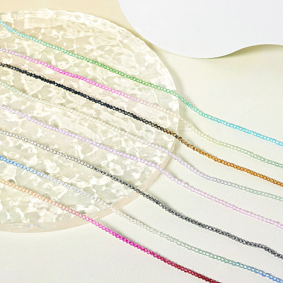 5 strands 5 colors Transparent Glass Beads Strands GLAA-TA0001-25-1