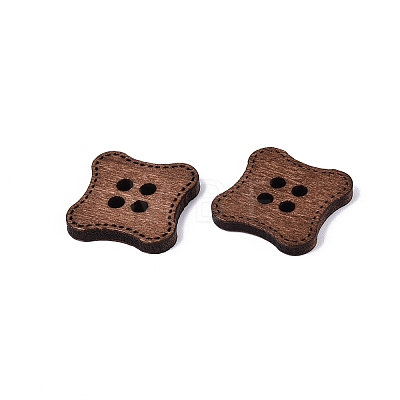 4-Hole Square Wood Buttons BUTT-Q046-09B-1