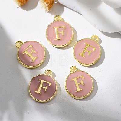 Golden Plated Alloy Enamel Charms ENAM-S118-07F-1