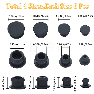 32Pcs 4 Style Silicone Bottle Seal Plug AJEW-GF0008-10D-01-1