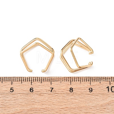 304 Stainless Steel Triple Pentagon Cuff Earrings EJEW-K268-88G-1