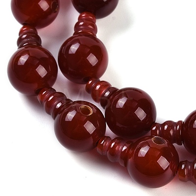 Natural Carnelian 3-Hole Guru Beads Strands G-H064-E08-02A-1