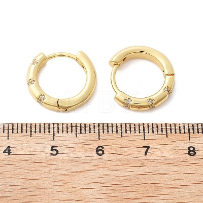 Sparkling Cubic Zirconia Huggie Hoop Earrings for Girl Women EJEW-H126-15G-1