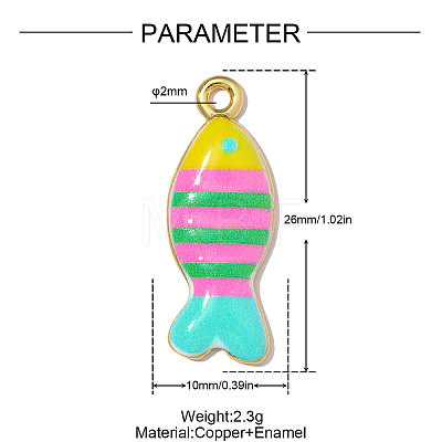Printed Brass with Enamel Pendants KK-OY001-78G-01-1
