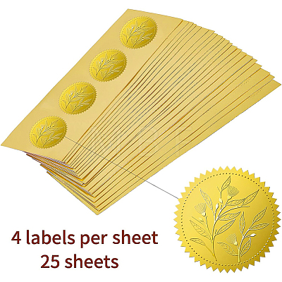 Self Adhesive Gold Foil Embossed Stickers DIY-WH0211-178-1