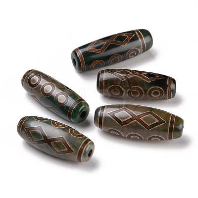 Tibetan Style dZi Beads TDZI-E004-32-1