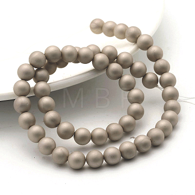 Round Shell Pearl Frosted Beads Strands BSHE-I002-10mm-22-1