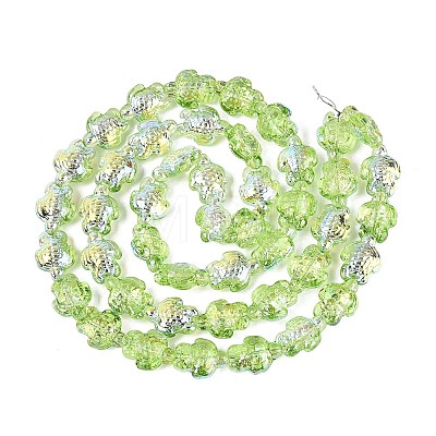 Electroplate Transparent Glass Beads Strands EGLA-N055-04A-09-1