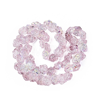 Electroplate Transparent Glass Beads Strands EGLA-N056-02A-04-1