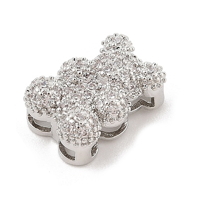 Brass Micro Pave Cubic Zirconia Slide Charms ZIRC-I068-01P-1