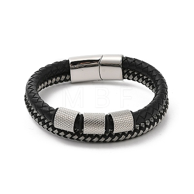 Braided Leather Multi-strand Bracelets BJEW-Z081-15P-1