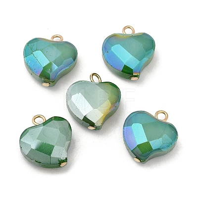 Imitation Jade Glass Pendants KK-Q777-01G-03-1