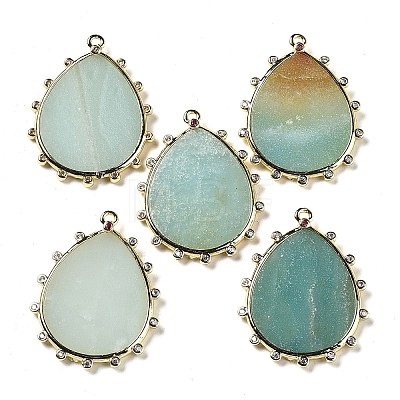 Natural Flower Amazonite Pendants G-D072-01G-08-1