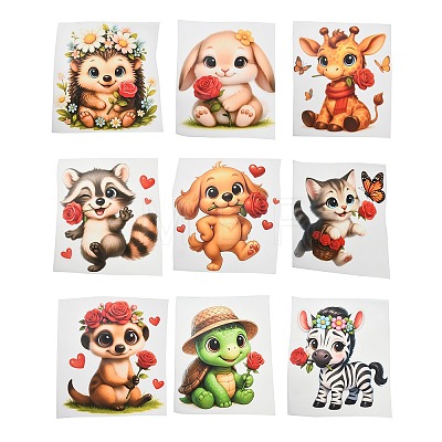 9Pcs 9 Styles Plastic Heat Transfer Film Logo Stickers Set DIY-XCP0012-12-1