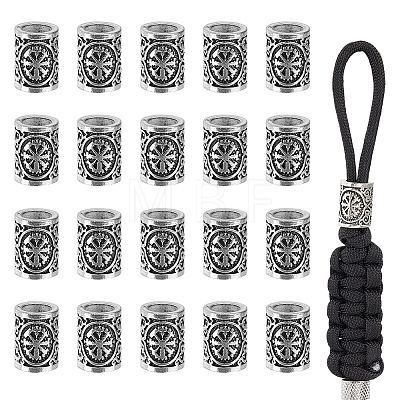 20Pcs Tibetan Style Alloy Viking Runes Large Hole Beads FIND-HY0005-54AS-1