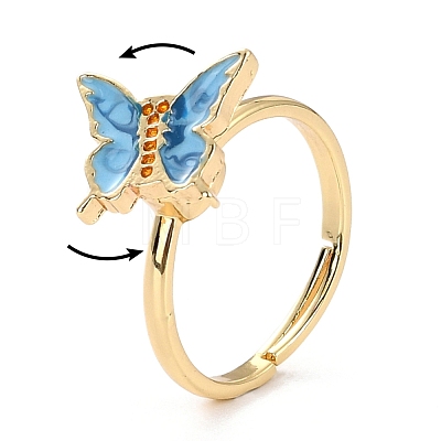 Butterfly Fidget Ring for Anxiety Stress Relief RJEW-P024-01D-1