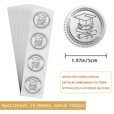 Custom Silver Foil Embossed Picture Sticker DIY-WH0336-003-1