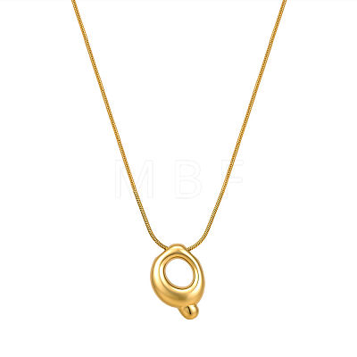 304 Stainless Steel Alphabet Pendant Necklaces for Men and Women GP1122-17-1