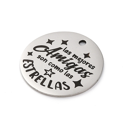 Anti-Tarnish 201 Stainless Steel Pendants STAS-R002-01P-19-1