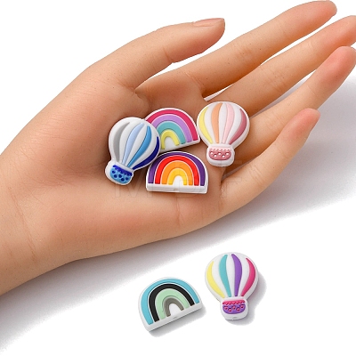 10Pcs 10 Styles Silicone Beads SIL-YW0001-05-1