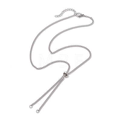 Adjustable 304 Stainless Steel Curb Chains Necklaces Making AJEW-JB01214-01-1