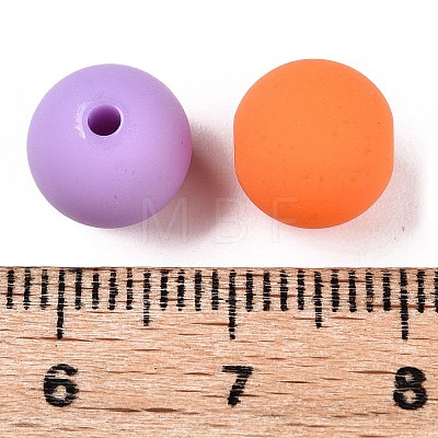 Rubberized Style Imitated Silicone Acrylic Beads MACR-T048-01B-05-1